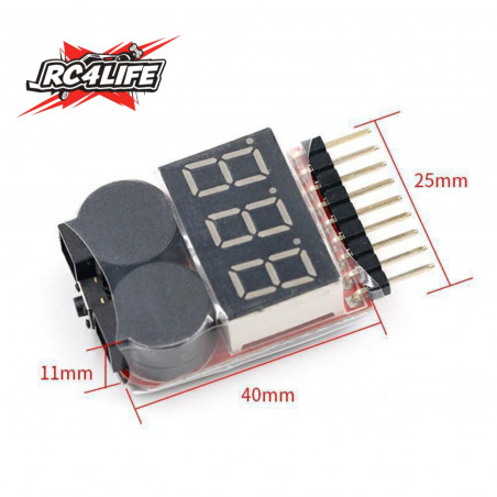 Alarma Lipo Buzzer Medidor de Voltaje 1-8s Avisador Lipo Protección