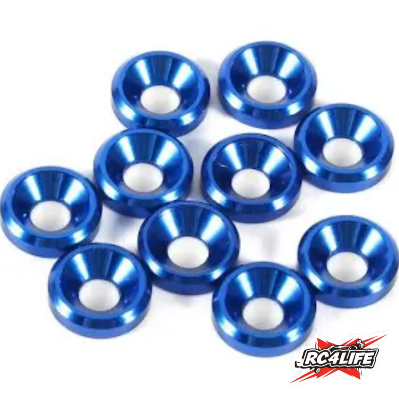 ARANDELA ALUMINIO CONICA M3 AZUL (10u.)