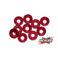 ARANDELA ALUMINIO CONICA M3 ROJAS(10u.)