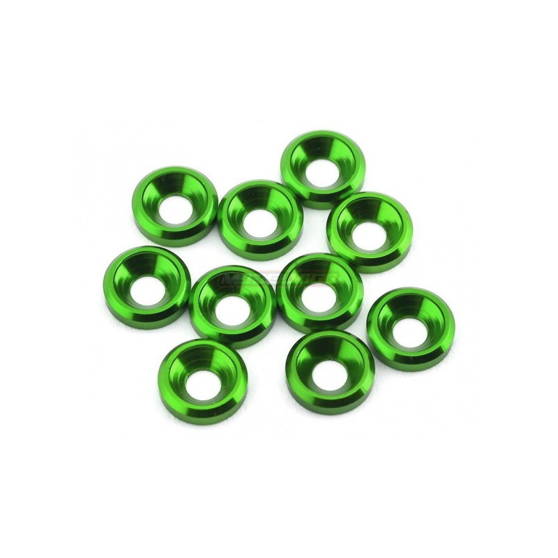 ARANDELA ALUMINIO CONICA M3 Verde(10u.)