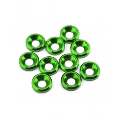 ARANDELA ALUMINIO CONICA M3 Verde(10u.)