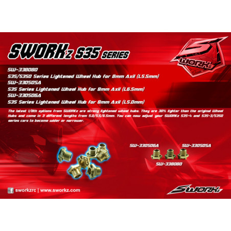 SWORKz Lightend Wheel Hub 5.0mm for 8mm Axle (2)