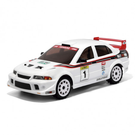 COCHE MITSUBISHI EVO 1/10 DRIFT BRUSHLESS 60A 3300KW HNR9804-W 4X4 WATERPROOF BLANCO RTR
