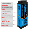 2X DXF 2S Lipo Batería 7.6V HV 8400mAh 140C Estuche rígido Batería con 5.0 mm Bullet to Deans T Plug