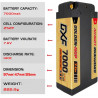 DXF 2S - Batería LiPo shorty (7,6 V, 140 C, 7000 mAh, HV, de 5 mm,