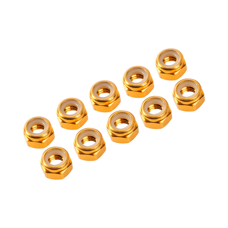 AUTOBLOCANTE ALU. M4 DORADO (10u.)