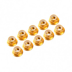 AUTOBLOCANTE ALU. M4 FLANGED DORADO (10u.)