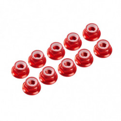 AUTOBLOCANTE ALU. M4 FLANGED ROJA (10u.)