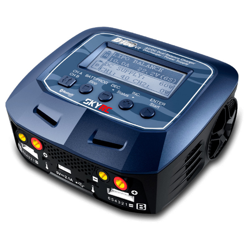 CARGADOR D100V2 LIPO1-6S 10A 2X100W 240V AC / 12V DC SKYRC