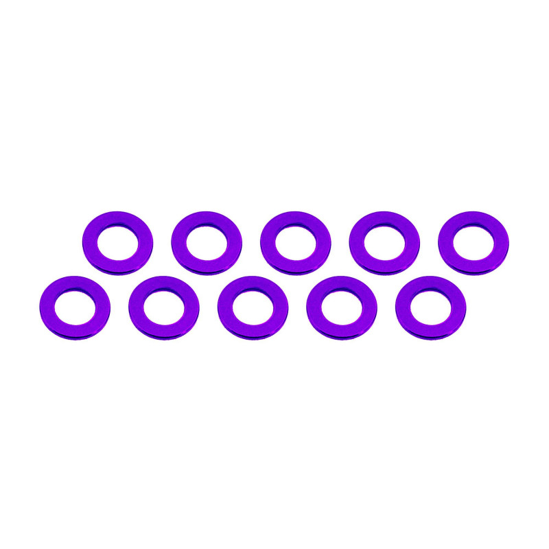 ARANDELAS ALUMINIO (3x6x0,5mm) PURPURA (10u.)