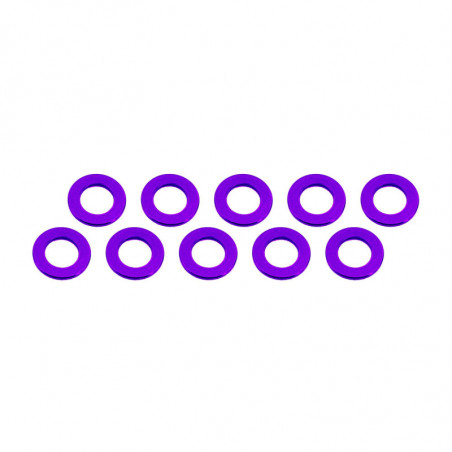 ARANDELAS ALUMINIO (3x6x0,5mm) PURPURA (10u.)