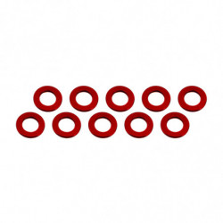 ARANDELAS ALUMINIO (3x6x0,5mm) ROJA (10u.)