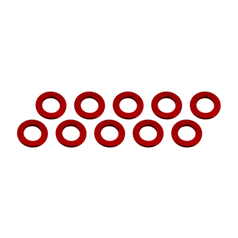 ARANDELAS ALUMINIO (3x6x0,5mm) ROJA (10u.)