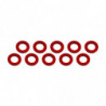 ARANDELAS ALUMINIO (3x6x0,5mm) ROJA (10u.)