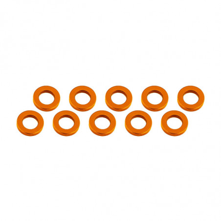 ARANDELAS ALUMINIO (3x6x1mm) NARANJA (10u.)