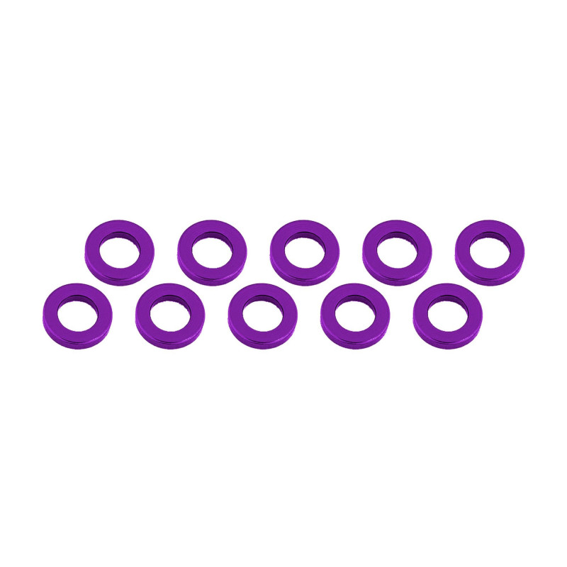 ARANDELAS ALUMINIO (3x6x2mm) PURPURA (10u.)