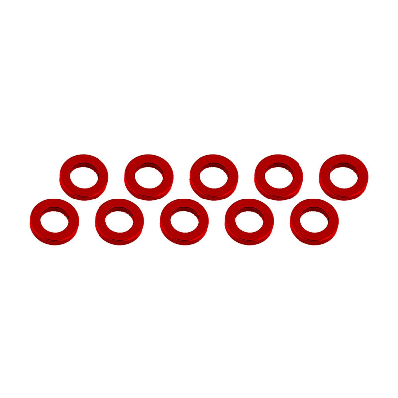 ARANDELAS ALUMINIO (3x6x2mm) ROJA (10u.)