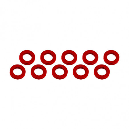 ARANDELAS ALUMINIO (3x6x2mm) ROJA (10u.)