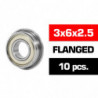 3x6x2.5mm KIT RODAMIENTOS \HS\" FLANGED TAPAS METALICAS (10u.)"