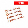 CLIPS CARROCERIA 1/10 L+ R NARANJA (8u.)