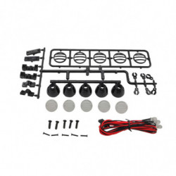 KIT LUCES LED TECHO REDONDO 115mm 1/10 CRAWLER - BLACK