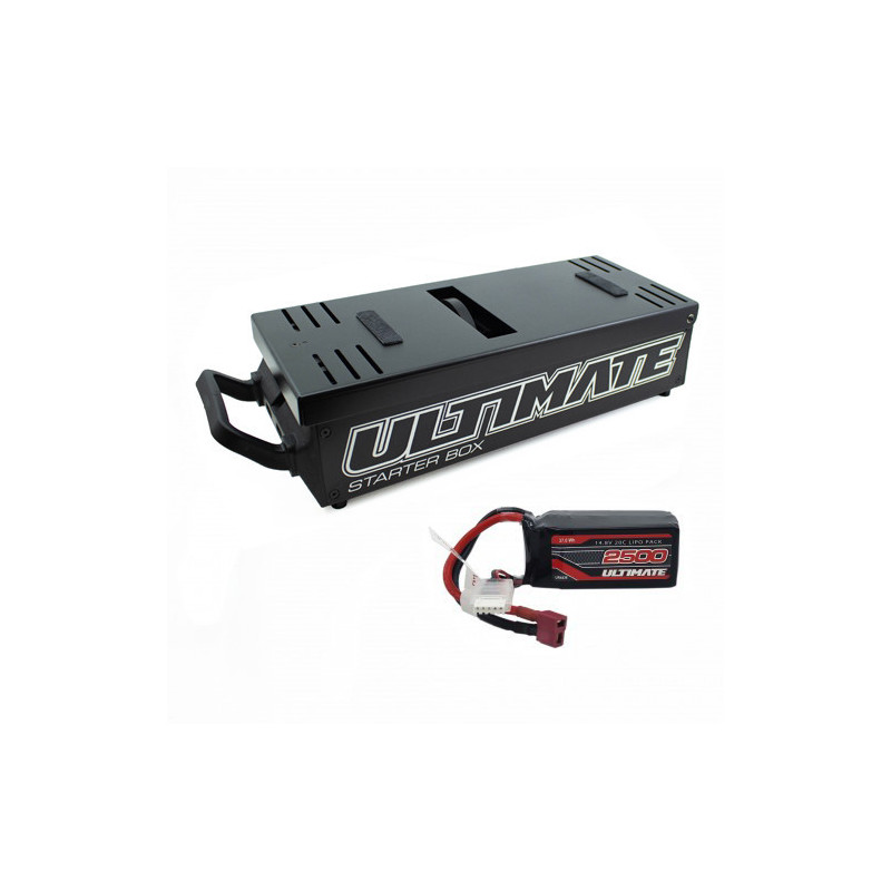 COMBO CAJA ARRANCADORA CON BATERIA 14.8V 2500mAh 20C ULTIMATE RACING.