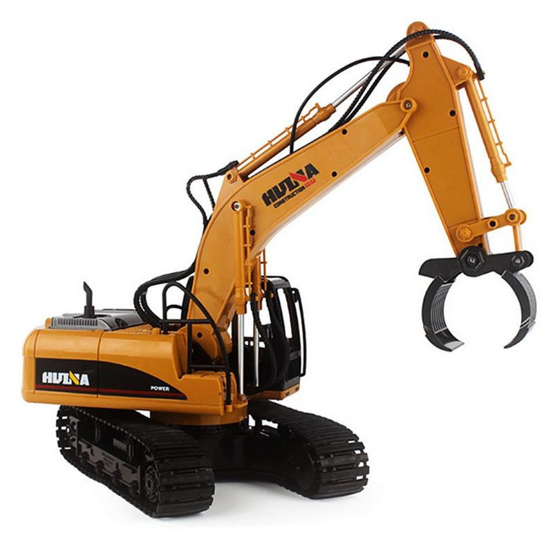 EXCAVADORA HUINA 1570 1/14 PINZA Y BRAZO METALICOS 2,4GHZ