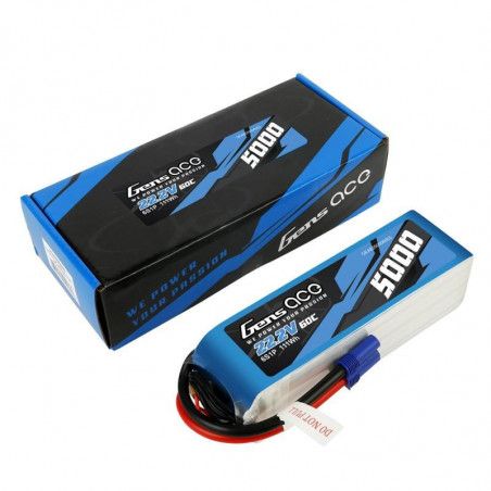 GENS ACE 5000 mAh 22.2V 60C 6S1P WITH EC5 - GEA6S500060E5