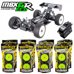 COMBO COCHE 1/8 OFF ROAD MBX8R ECO + PACK 4 SETS PROCIRCUIT C2 + SERVO SRT-BH9027