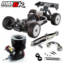 COMBO COCHE 1/8 OFF ROAD MBX8R + MOTOR MXR + ESCAPE COMPLETO 2141