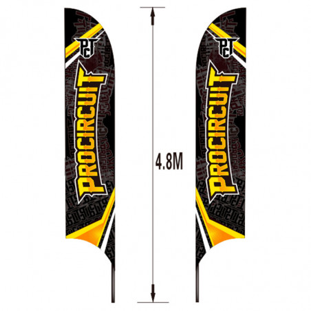BANDERA PROCIRCUIT 4,8 M + PICA DE ACERO