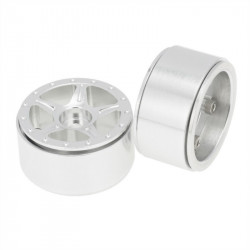 LLANTAS CNC AXIAL SCX24 ALUMINIO STARFISH-PRO BEADLOCK BLANCO (4u)