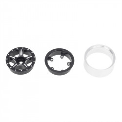 LLANTAS CNC AXIAL SCX24 ALUMINIO STARFISH-PRO BEADLOCK NEGRO (4u)