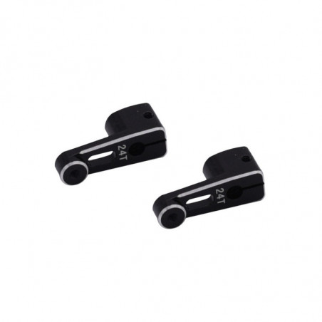 SERVO HORN ALUMINIO 24T AXIAL SCX24 SERVO ORIGINAL NEGRO (1u)