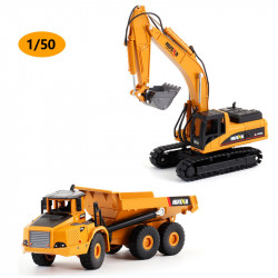 EXCAVADORA + BUMPER HUINA 1611 1/50 ESTATICA