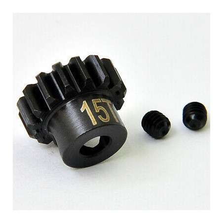 Piñón motor 1/8 15T 5mm mod. 1 Acero