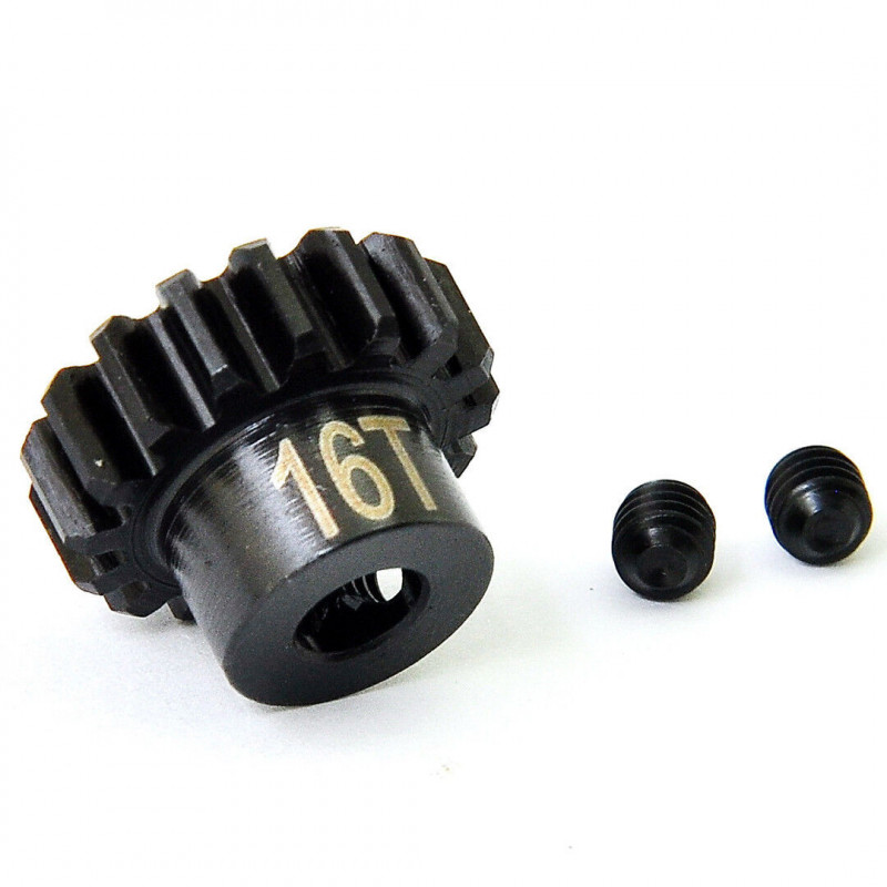 Piñón motor 1/8 16T 5mm mod. 1 Acero