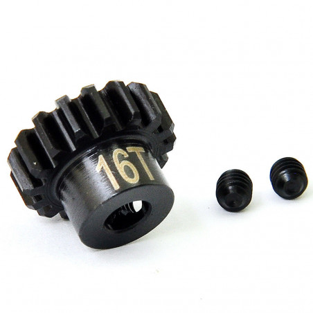Piñón motor 1/8 16T 5mm mod. 1 Acero
