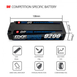 1PCS 2S 7.6V 9200MAH 130C DEANS