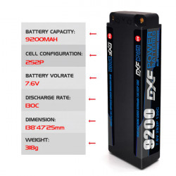 1PCS 2S 7.6V 9200MAH 130C DEANS