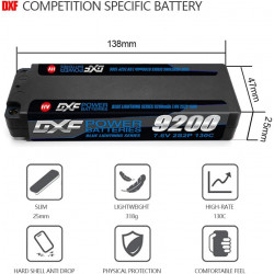 2PCS 2S 7.6V 9200MAH 130C DEANS
