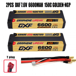 2PCS 2S 7.6V 6600MAH 150C DEANS NGP