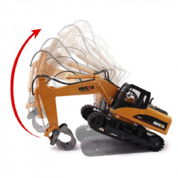 EXCAVADORA HUINA 1570 1/14 PINZA Y BRAZO METALICOS 2,4GHZ