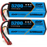 DXF 3S - Batería LIPO (11,1 V, 100 C, 5200 mAh, con conector en T, 2 ud)