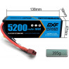 DXF 3S - Batería LIPO (11,1 V, 100 C, 5200 mAh, con conector en T, 2 ud)